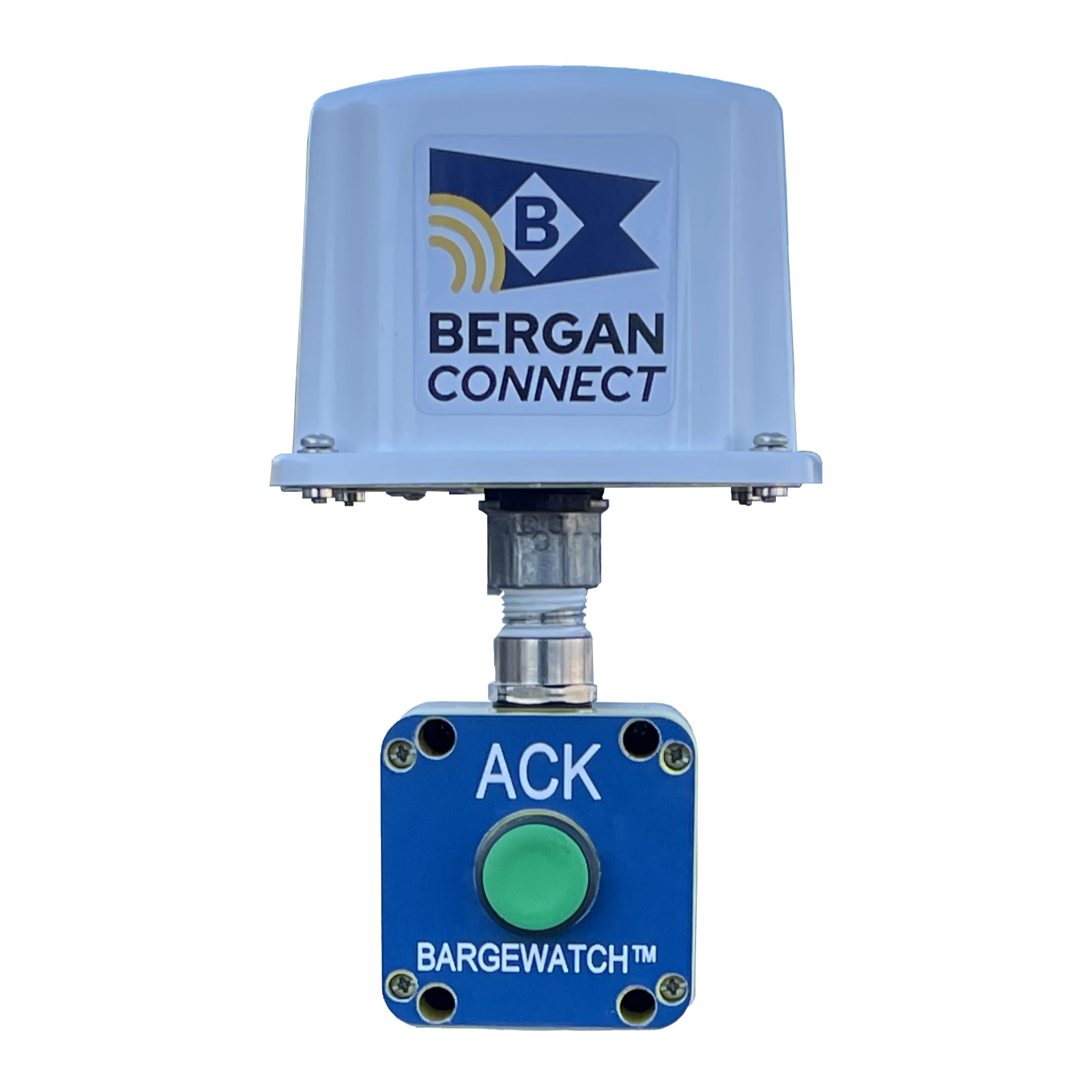 A photo of the wireless acknowledgement button used in the BargeWatch system.