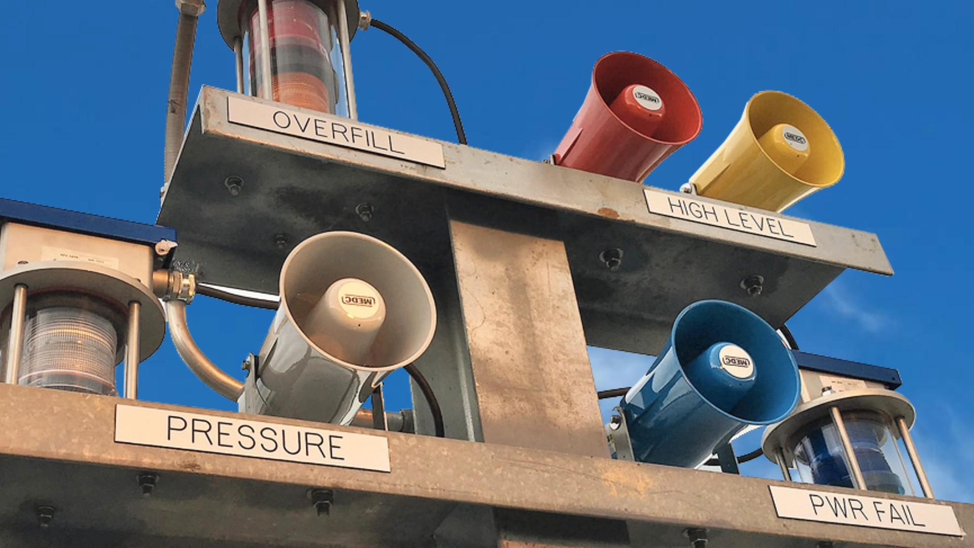 A photos of some alarms and signals