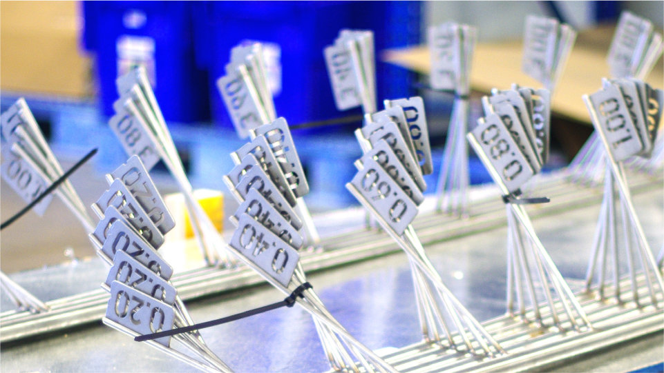 A row of valve controls.